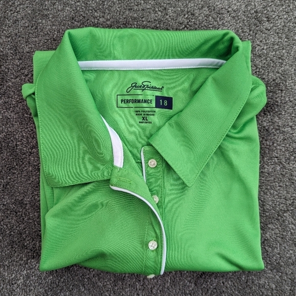 JACK Nicklaus Performance 18 Men's Golf Shirt Green size XLarge - Picture 4 of 7